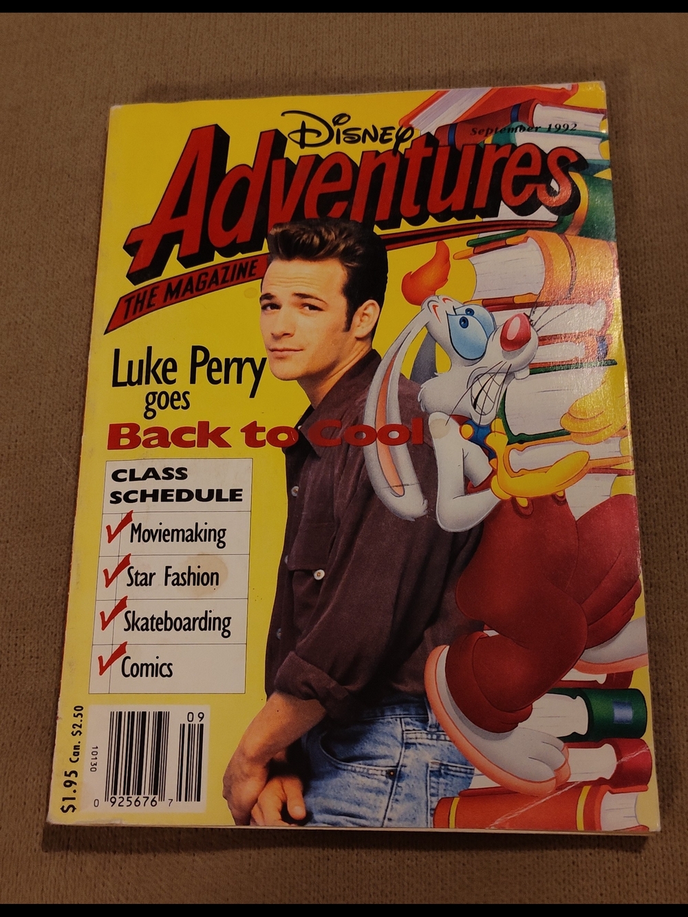 Vintage 1992 Disney Adventures Magazine - Yellow Cover with Luke Perry